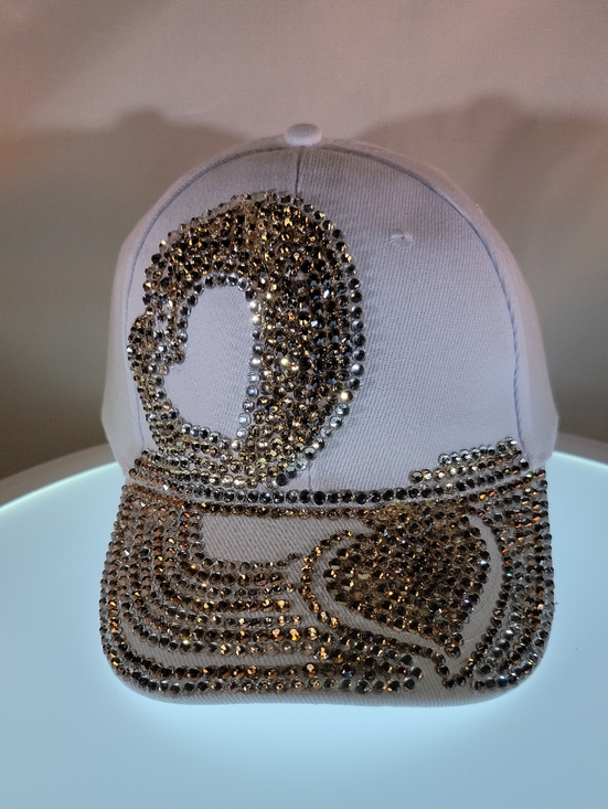 Accessories - White Crystal Embellished Women's Baseball Cap